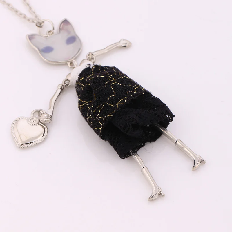 Модные кукла леди Подвески Длинные Цепи чокер длинное ожерелье и кулон эффектное