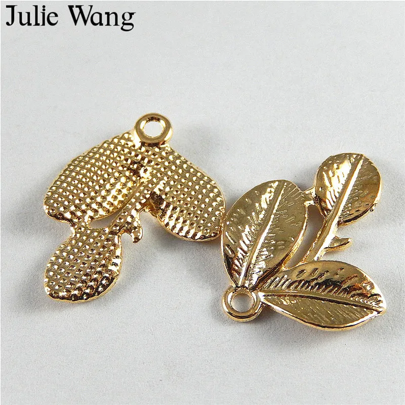 Julie Wang 10 шт. подвески из сплава с тремя листьями фурнитура для самостоятельного