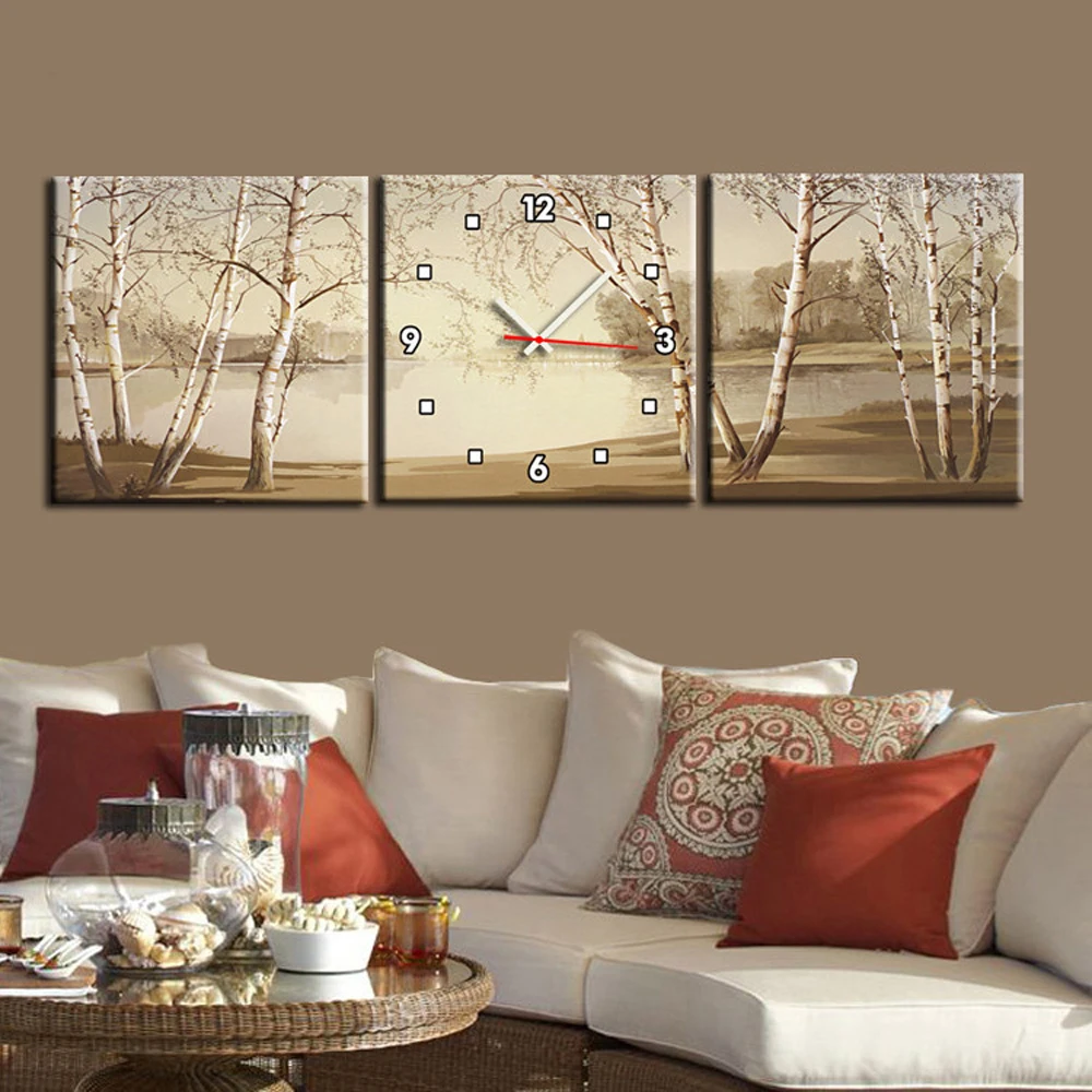 Бесплатная доставка фотографические настенные часы 3 шт.|leisure canvas|wall canvascanvas wall clock