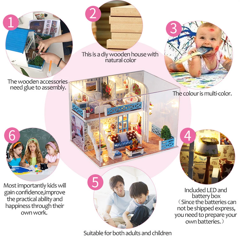 Ручная работа Кукольный дом мебель 3D деревянная миниатюра Сделай Сам