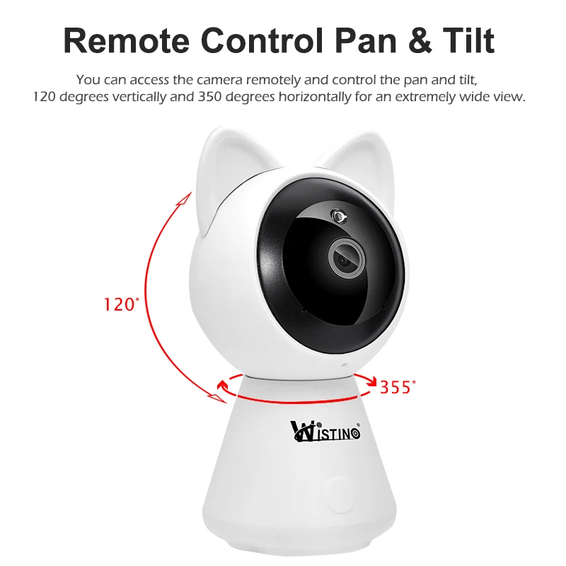 Вистино КЦТВ Беспроводная HD 720P IP камера PTZ Видео детский монитор Wifi Умный дом Наблюдение Безопасность Ночное видение