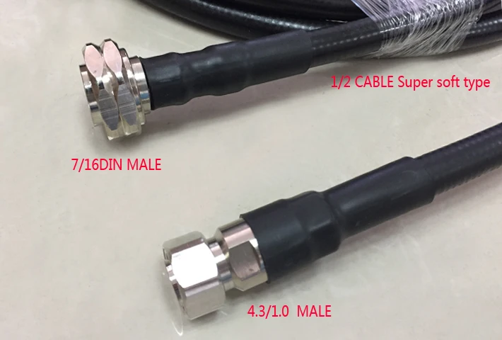 FSJ4-50B джемпер 7/16 Din штекер 4,3/10 Mini Din штекер прямой 1/" кабель сверхгибкий длина 3 метра