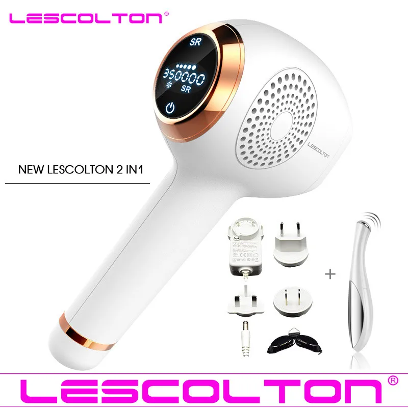 2 Эпилятор Lescolton IPL, постоянное лазерное удаление волос с ЖК-дисплеем, 350000 импульсов, лазерный триммер для бикини, фотоэпилятор - Цвет: 2