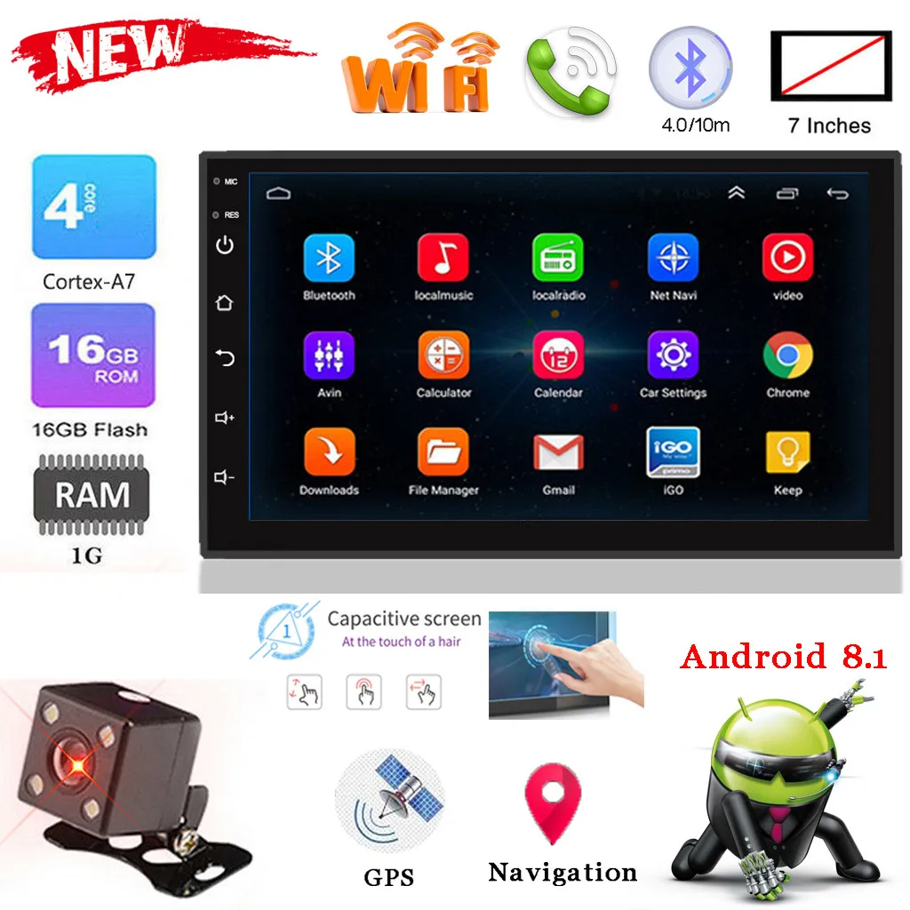 7 дюймовый автомобильный видеорегистратор Android навигатор + HD задняя камера