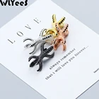 WLYeeS 2 шт., черные циркониевые двойные когти, очаровательные медные бусины, фианит, металлические отверстия, свободные бусины для изготовления ювелирных изделий, браслетов, ожерелий, сделай сам