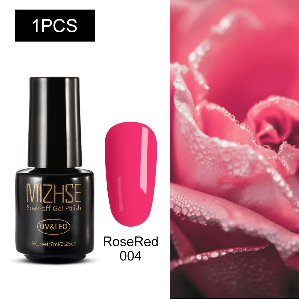 MC-X-RoseRed004 MIZHSE Набор лаков для ногтей гель лак 7 м УФ гель лак Гибридный гвоздь Art Off Gellak белый Прайм УФ светодиодный Топ все для маникюра Базовое покрытие - Цвет: MC-X-RoseRed004