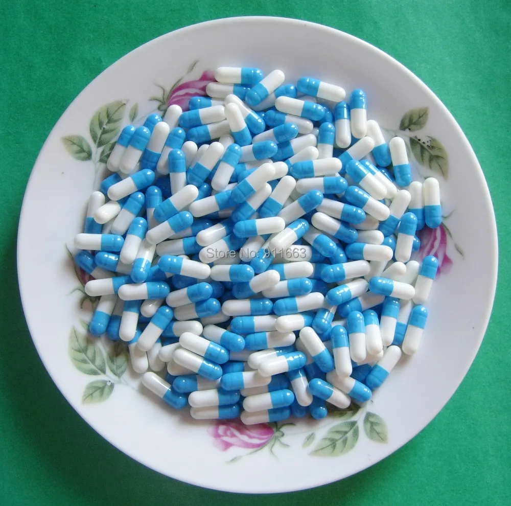 

3# capsules,2000pcs,blue-white colored capsule,gelatin empty capsule 3# (Joined or seperated capsules available!)