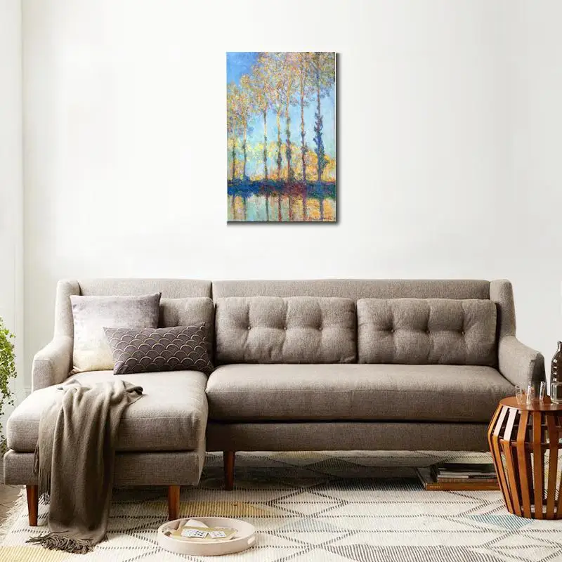 Тополы на берегу эпта Клода Моне Художественные Масляные картины холсте Ручная