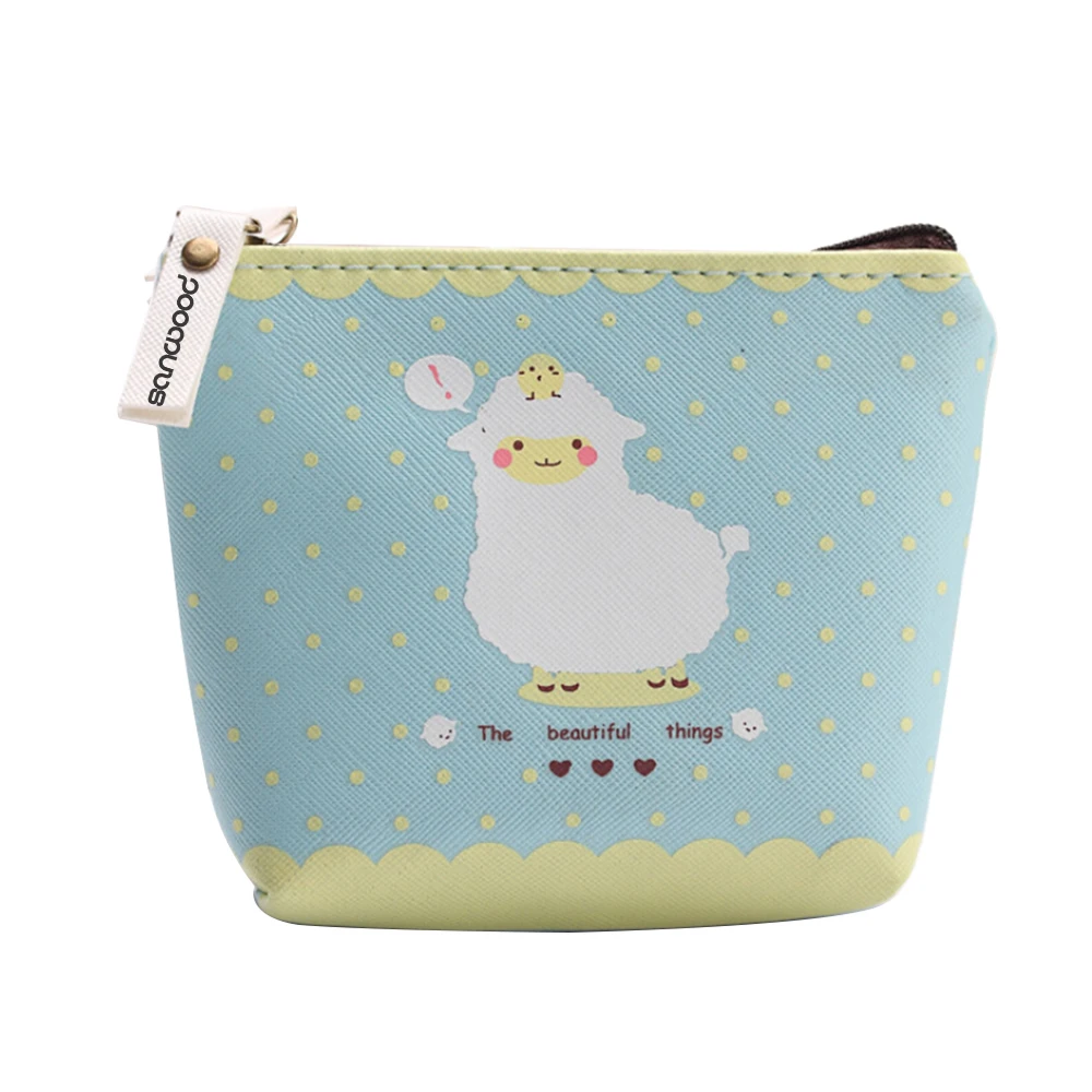 Детский кошелек для монет девочек чехол на молнии с изображением животных овец