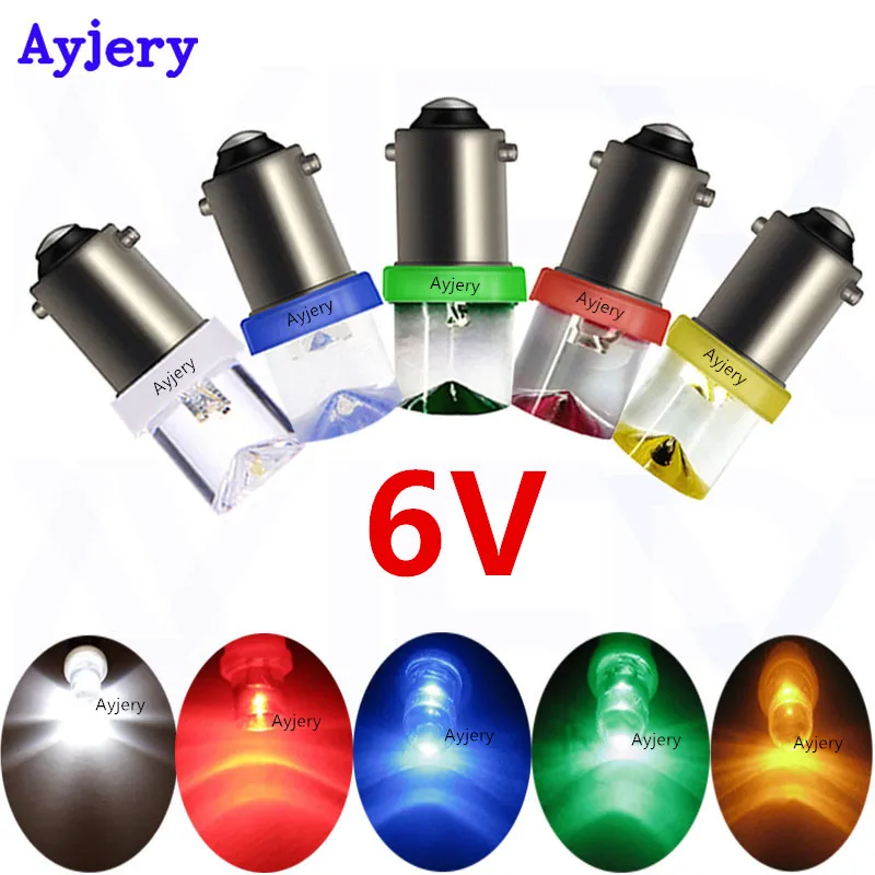 AYJERY 6V 6 3 V DC 10 шт. BA9S T4W T11 светодиодный F8 1 SMD лампочка фонарь портом Мама с двумя