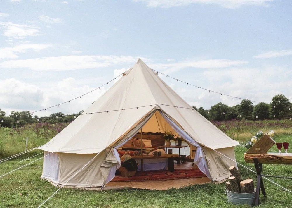 DANCHEL хлопок холст колокольчик палатка Водонепроницаемый tipi роскошный семейный тент с печкой куртка на стене музыкальный фестиваль палатка