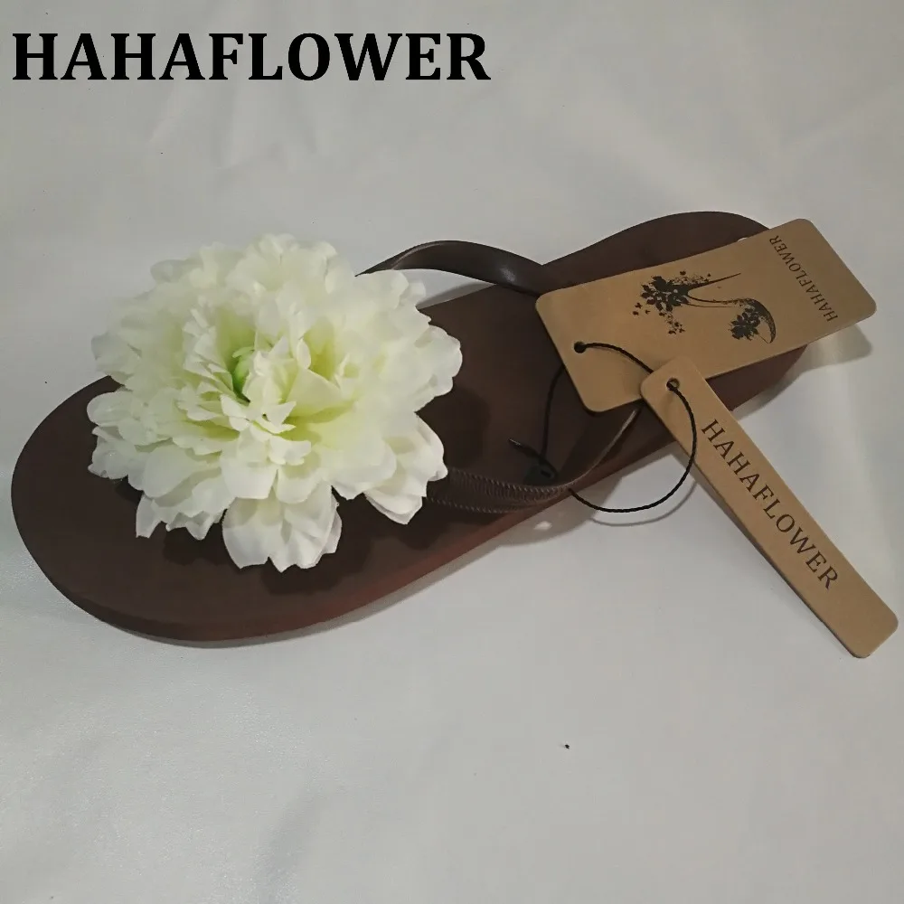 Цветок HAHAFLOWER дамские тапочки сандалии женские белые цветы пляжная обувь 2018