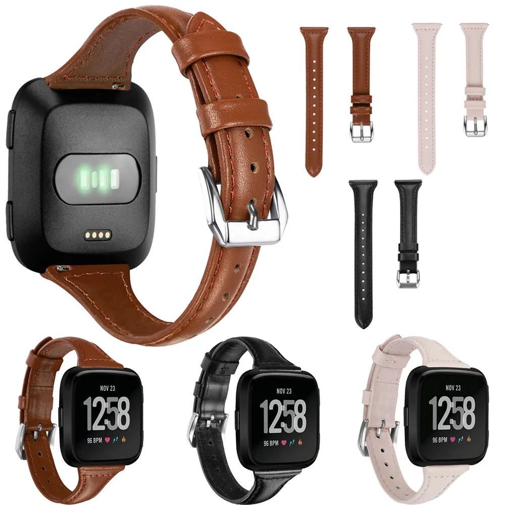 Напульсники для Fitbit Versa роскошные кожаные ремешки Сменные аксессуары ремешок