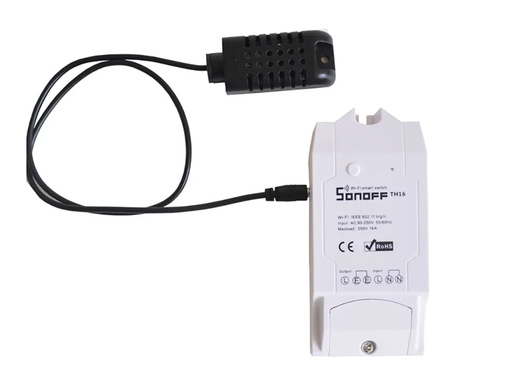 Смарт переключатель Sonoff TH10/TH16 с датчиком температуры и влажности|smartphone remote|smartphone