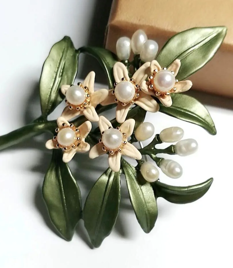 CSxjd аксессуары для модных ювелирных украшений в виде оранжевого цветка|green brooch|tree