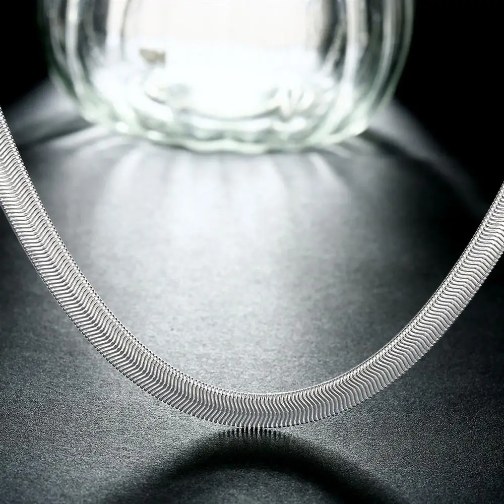 6mm Snake Chain Link Europe 925 Sterling Silver Chains Necklace Hyperbole Jewelry Fit Pendant Gift For Men &amp Women | Украшения и