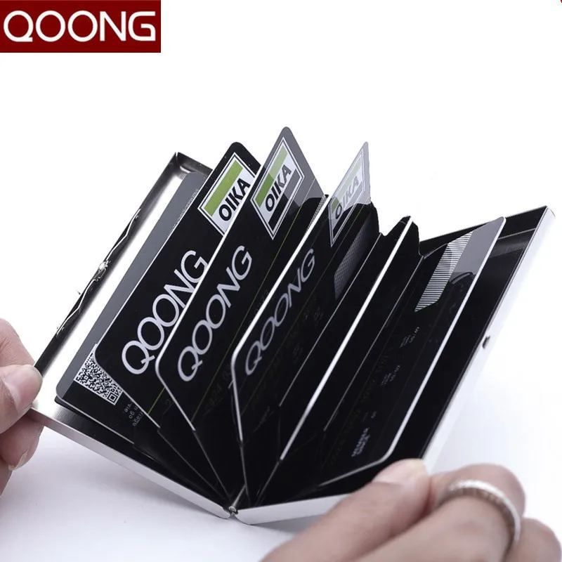 Чехол QOONG из нержавеющей стали с RFID-блокировкой для банковских карт защита мужчин