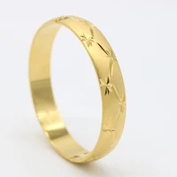 womens bangle fashion accessories gold filled wedding bridal bracelet solid jewelry gift diameter 6cm engraving star