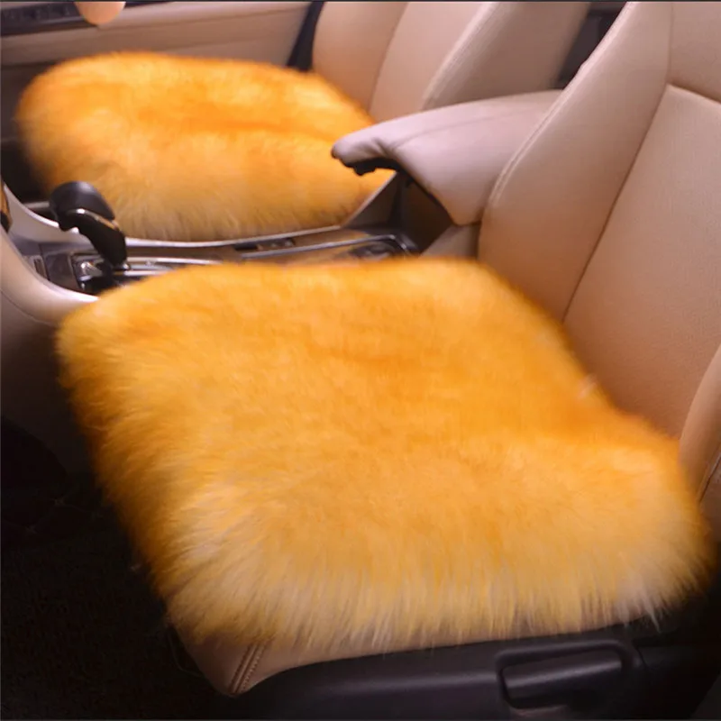 45*45 Car Seat Cover Luxurious Natural Fur Authentic Soft Fluffy Wool Sheepskin for Automobile Interior Accessory Cushion |