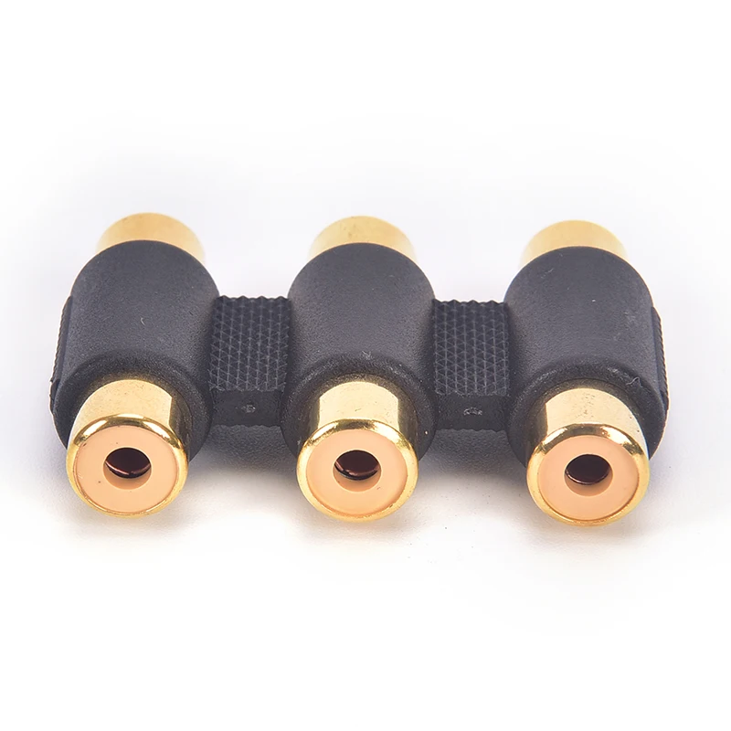 1pc 3 Rca Phono To Female Connector/coupler Socket Coupler Extension Adapter | Электроника