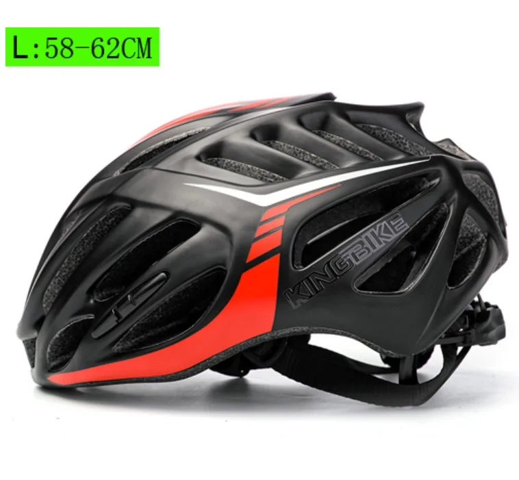 black red Kingbike Сверхлегкий дорожный велосипедный шлем MTB велосипедный шлем цельно-Формованный дорожный велосипедный шлем Capacete Casco Ciclismo 58-62 см - Цвет: black red