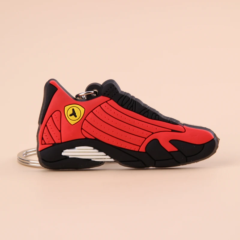 Picture Color5 Брелок новые экзотические мини Jordan 14 ретро обуви ключевая цепь Для мужчин и Для женщин детские подарочные брелки на баскетбольных кроссовок ключ держатель porte Clef - Цвет: Picture Color5