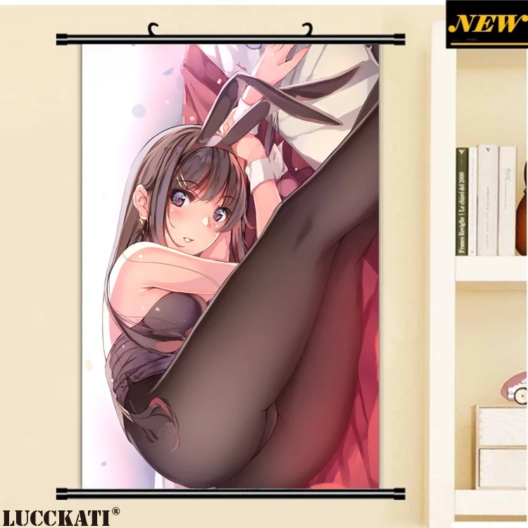 40X60 см, серия Seishun Buta Yarou, животные, заячьи уши, каплей лоли, мультфильм, аниме, Настенная картина, плакат, прокрутка, Картина на холсте - Цвет: P