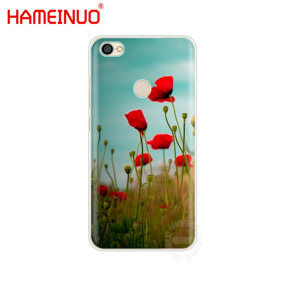 HAMEINUO Красный мак цветочный узор чехол для телефона Xiaomi redmi 5 4 1 1s 2 3 3s pro PLUS note 4X 4A