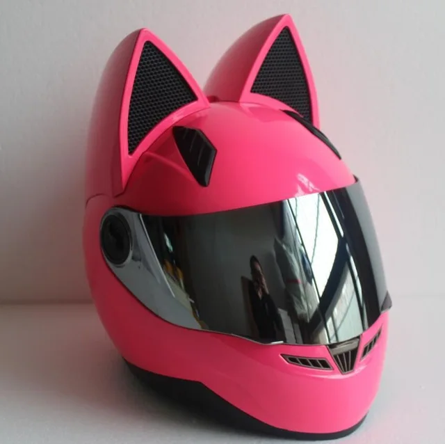 NITRINOS мотоциклетный шлем для женщин, мотоциклетный шлем, мотоциклетный шлем с ушами, индивидуальный Полнолицевой мотоциклетный шлем, 4 цвета, розовый, желтый, черный, белый - Цвет: 7