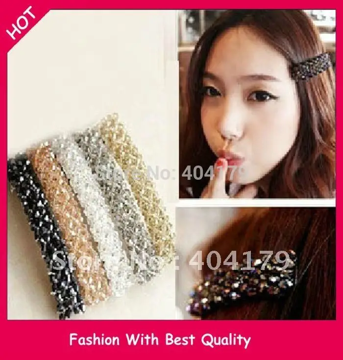 

2023 Wholesale and Retail freeshipping fashion crystal beads handmade hairclip popular for girls and women 12pc/lot