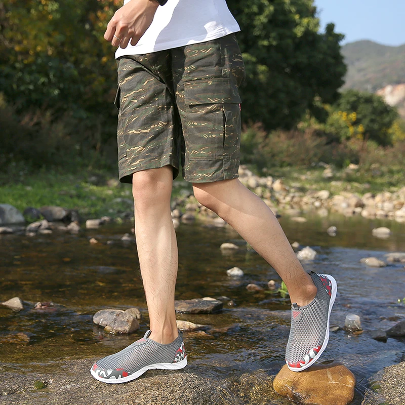 QEJEVI Men Sneakers Hiking Rivers Beach Swimming Shoes Barefoot Water Shoe Upstream Sports Sea Men's Low Sneaker | Спорт и