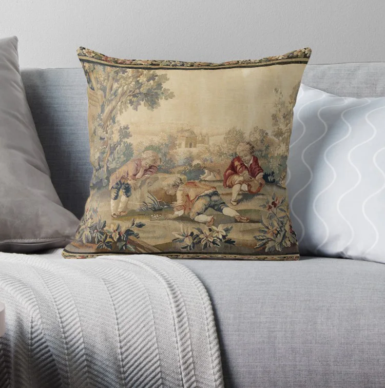 Aubusson Античная французская Подушка с гобеленом чехлы Чехлы узор скандинавский Чехол Подушка Наволочка квадратный принт
