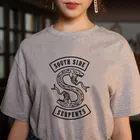 2019 летняя футболка Riverdale South Side, женская модная футболка Harajuku со змеиным принтом Riverdale South Side Serpents Jughead, женские футболки