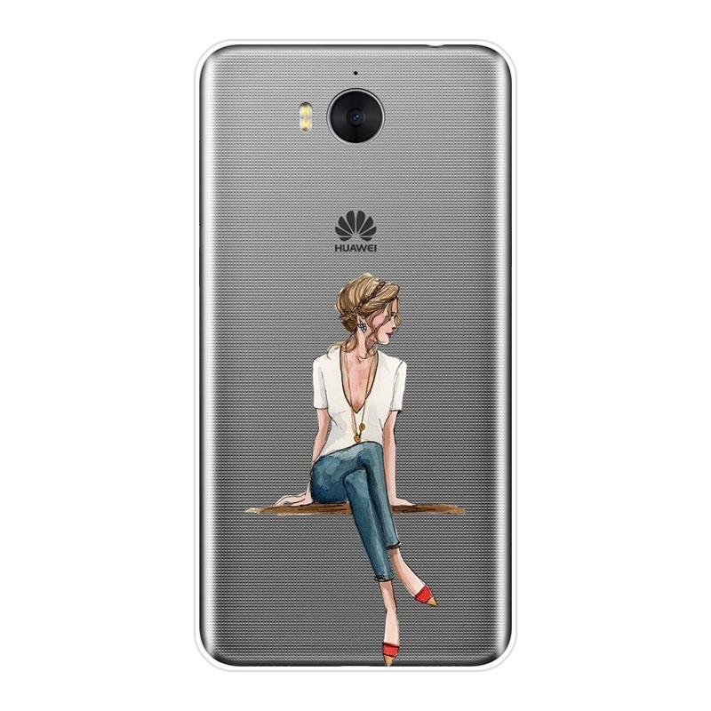 Задняя крышка для huawei Y5 Y6 Y7 Prime 2018 Y9 2019 черный девочек мягкий силиконовый чехол