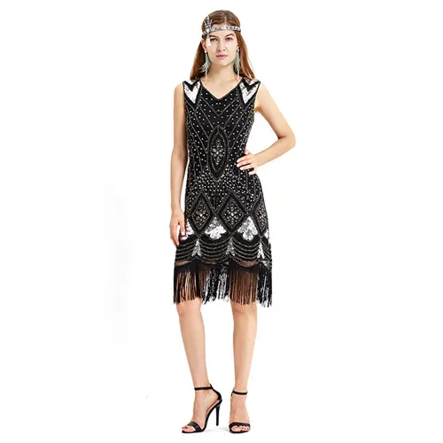 cps1266 black sliver Роскошное короткое вечернее платье с блестками и кисточками, винтажное индийское вечернее платье, экзотические Вечерние платья, халат de Soiree - Цвет: cps1266 black sliver
