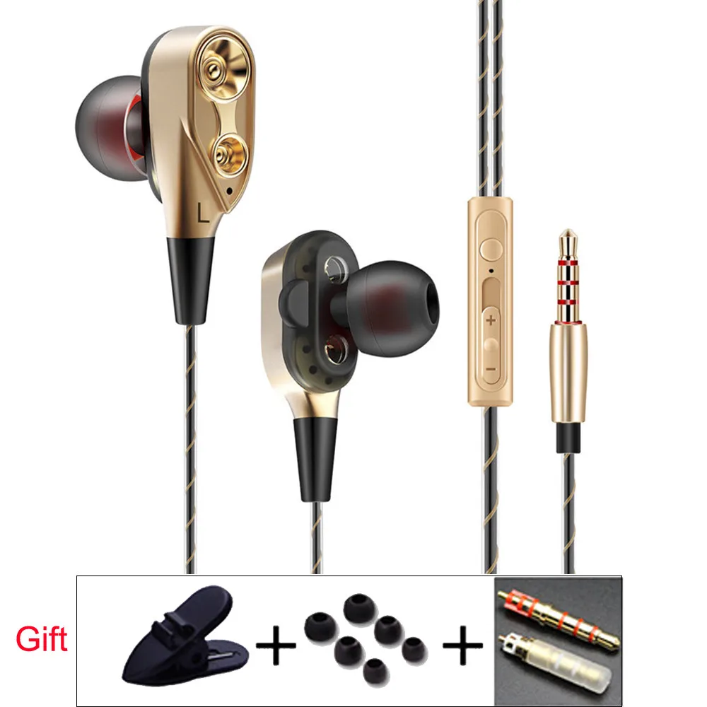 Новые модные Внутриканальные наушники 7D HIFI с двойным динамическим драйвером