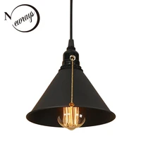 modern iron painted nordic style pull chain switch hanging lamp e27 led 220v art deco pendant light fixture kitchen parlor study
