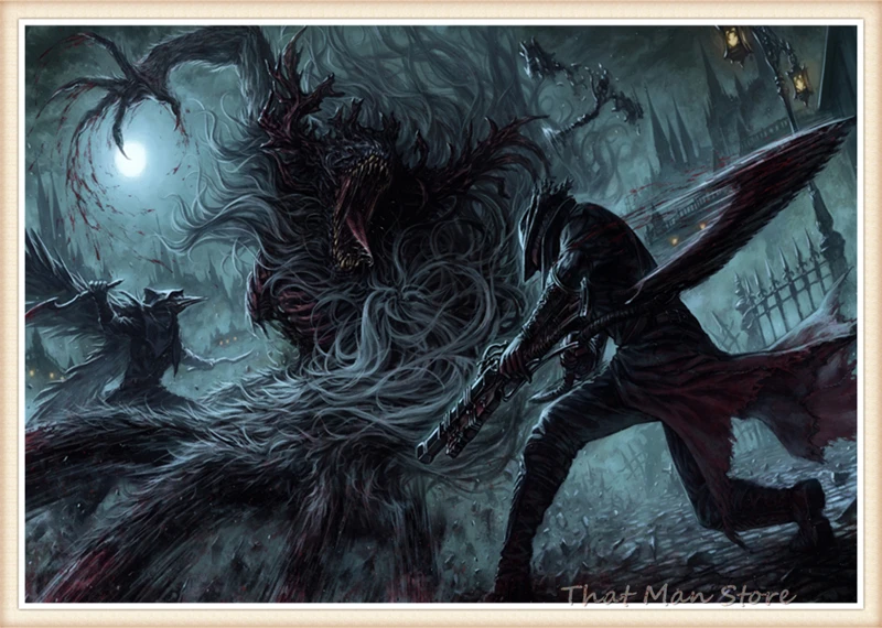Игра Bloodborne плакаты высокое качество наклейки на стену с белым покрытием бумага