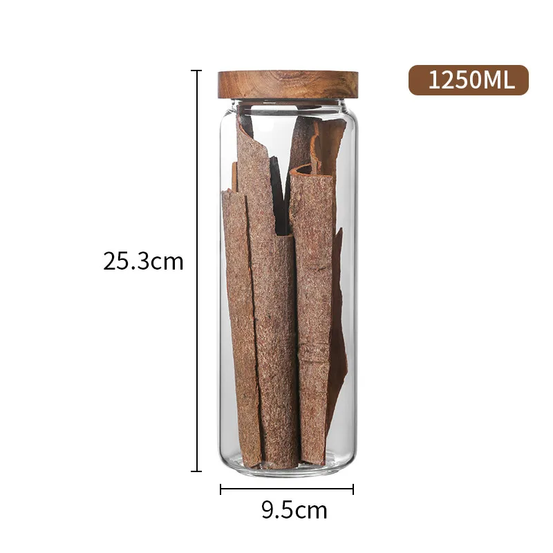 1250ml Запаянный в стекло бутылки с крышкой для хранения пряности контейнер влагостойкие кухонные товары кондитерский LM01121141 - Цвет: 1250ml