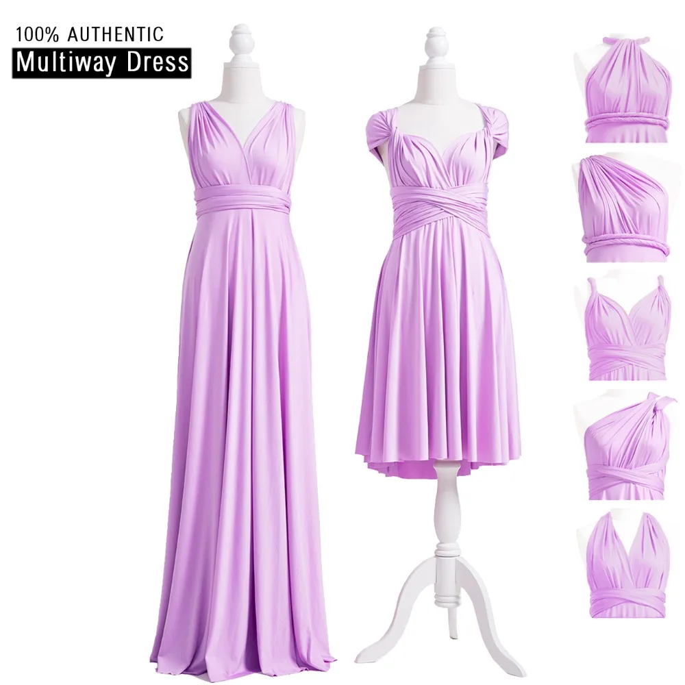 Лавандовое платье для подружки невесты длинное без ограничений с запахом макси в