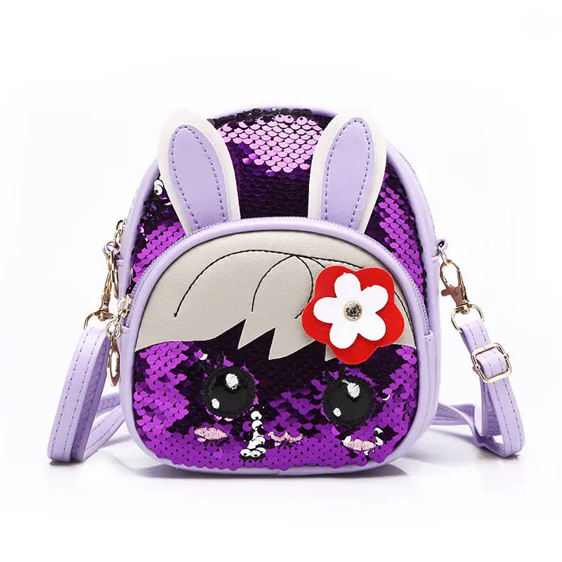 Мультяшный кролик детский школьный рюкзак для девочек мини с блестками|Школьные