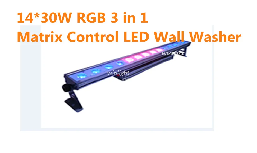 (4 шт./лот) 14*30 Вт RGB 3 в 1 матричный контроль светодиодный настенный светильник для