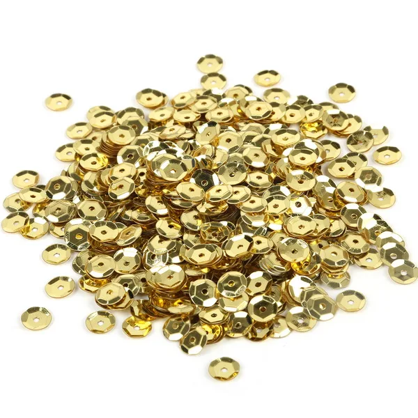 Light Gold 1200 шт 6 мм Свободные Круглые ПВХ блестки пайетки ремесла для шитья одежды сумки обувь DIY аксессуары для одежды - Цвет: Light Gold