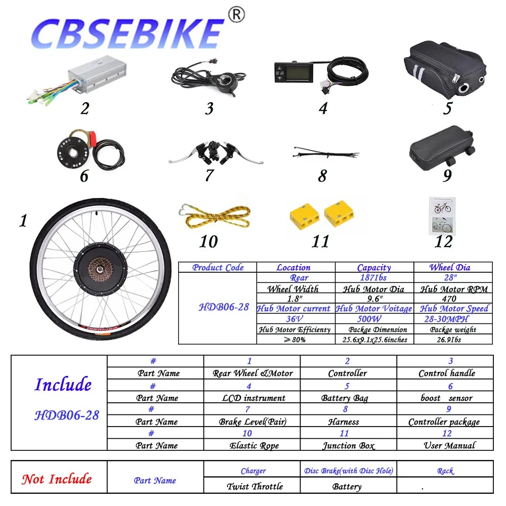 28inch 36v500w HDB6 CBSEBIKE задняя часть электровелосипеда колеса высокоскоростной конверсионный комплект 36v250w 36v500w 28 дюймов HDB04-28 - Цвет: 28inch 36v500w HDB6