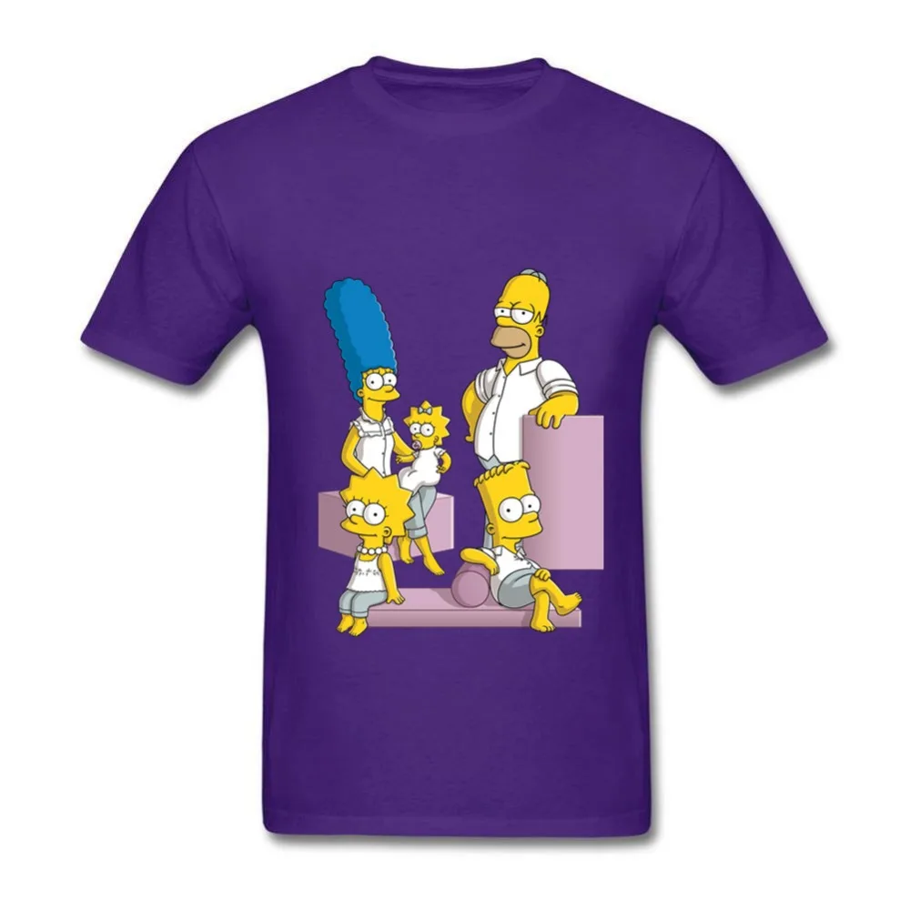 Printed Tee Shirts The Simpson Family Funny Homme Clothing T-Shirt Crewneck Short Sleeve T Shirt | Мужская одежда