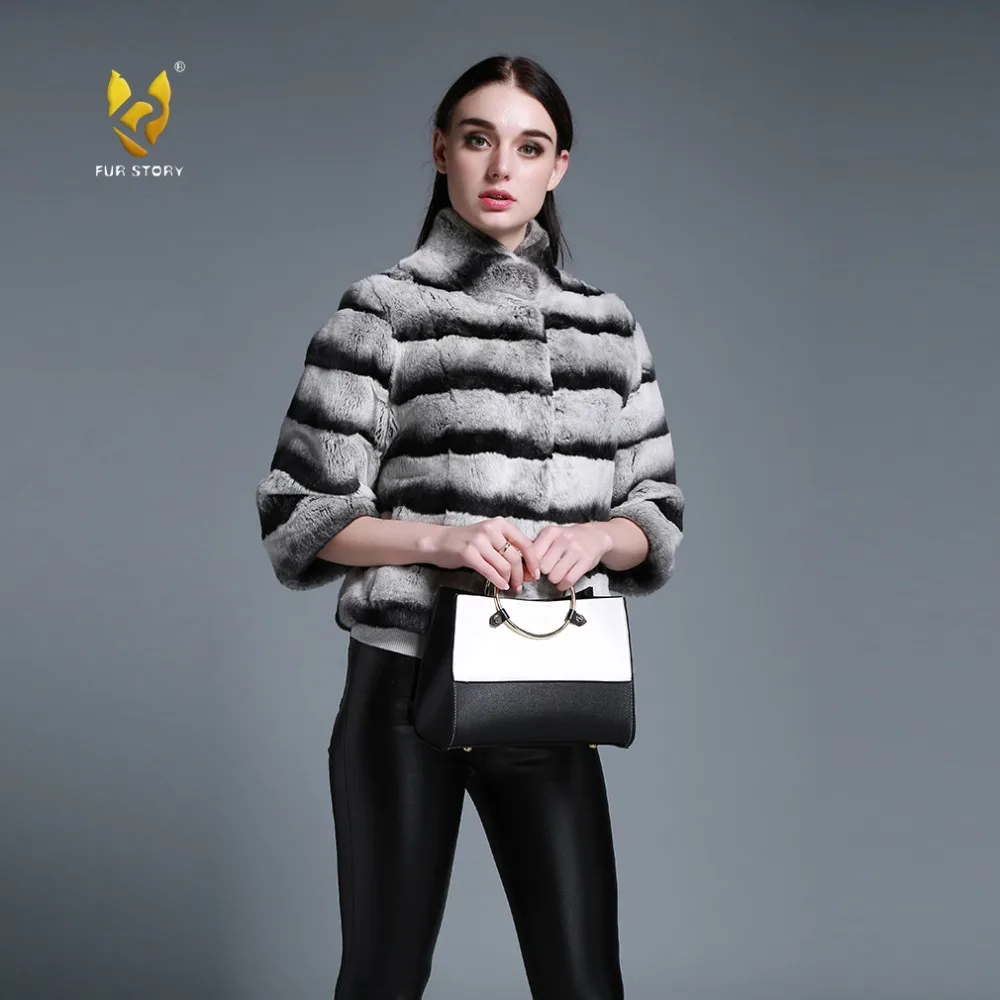 Мех история 15193 модная Натуральный мех Для женщин Пальто и пуховики Половина