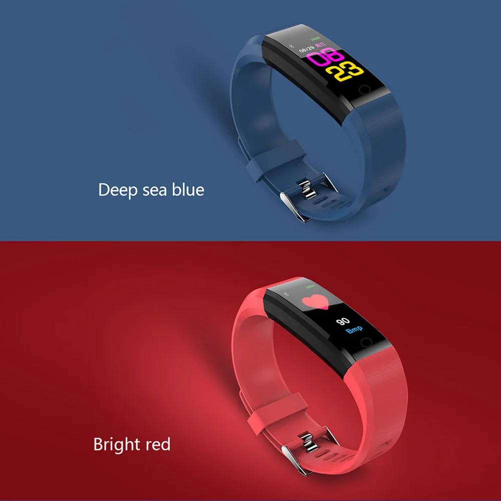 115 плюс умный Браслет фитнес-трекер цветной экран Спортивный Smartband Монитор артериального давления монитор сердечного ритма во время сна браслет Relogio