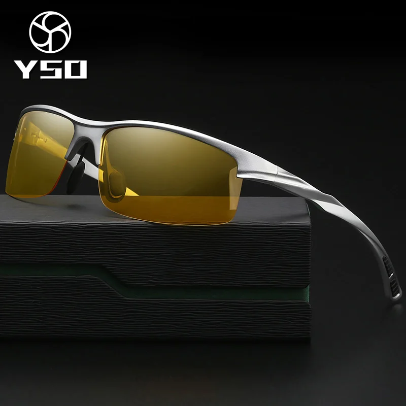 

YSO Night Vision Glasses Men Aluminium Magnesium Frame Polarized Night Vision Goggles For Car Driving Fishing Anti Glare 8213