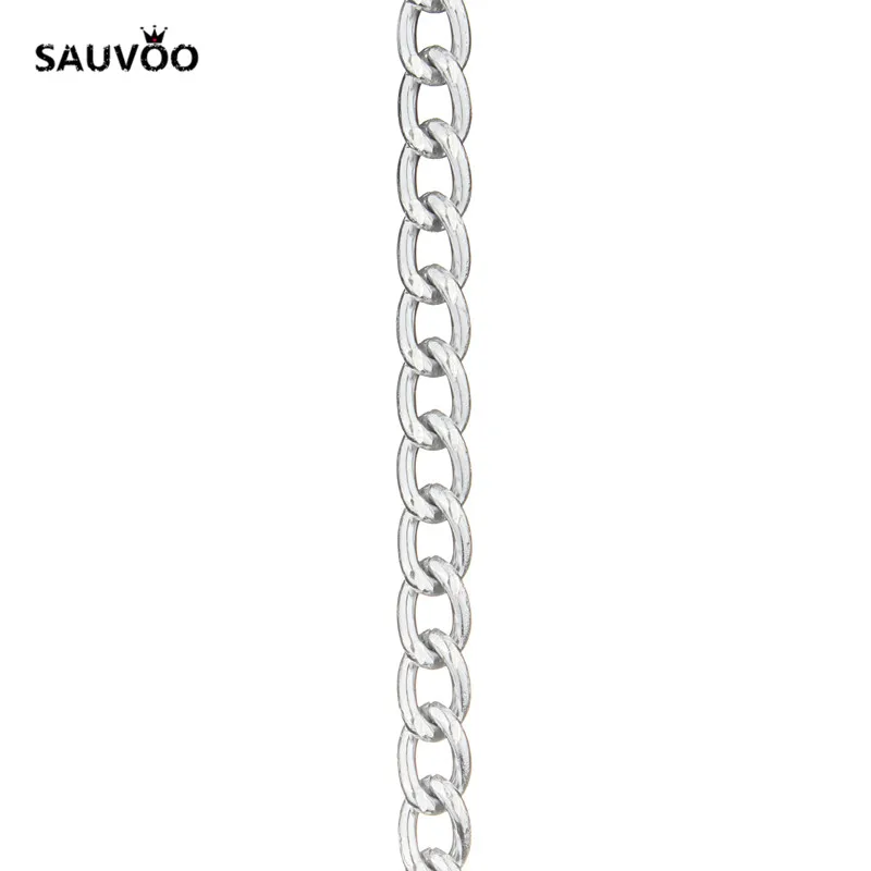 SAUVOO 5 м/лот серебряный цвет алюминий россыпью открытый звено Rolo кабельная цепь 5*7*1