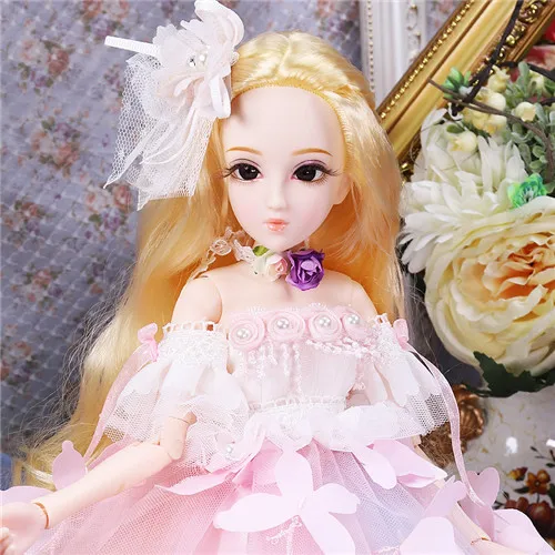 WINNIE 1/4 BJD куклы 45 см DQ куклы принцессы по имени Винни включают элегантное платье парики Shose шляпа макияж и телефон - Цвет: WINNIE